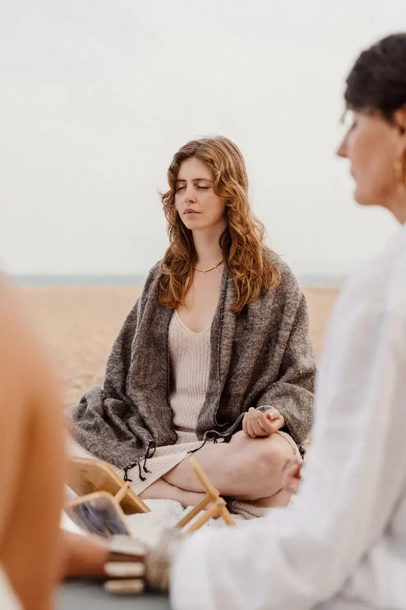 Florence Seck meditating outdoors