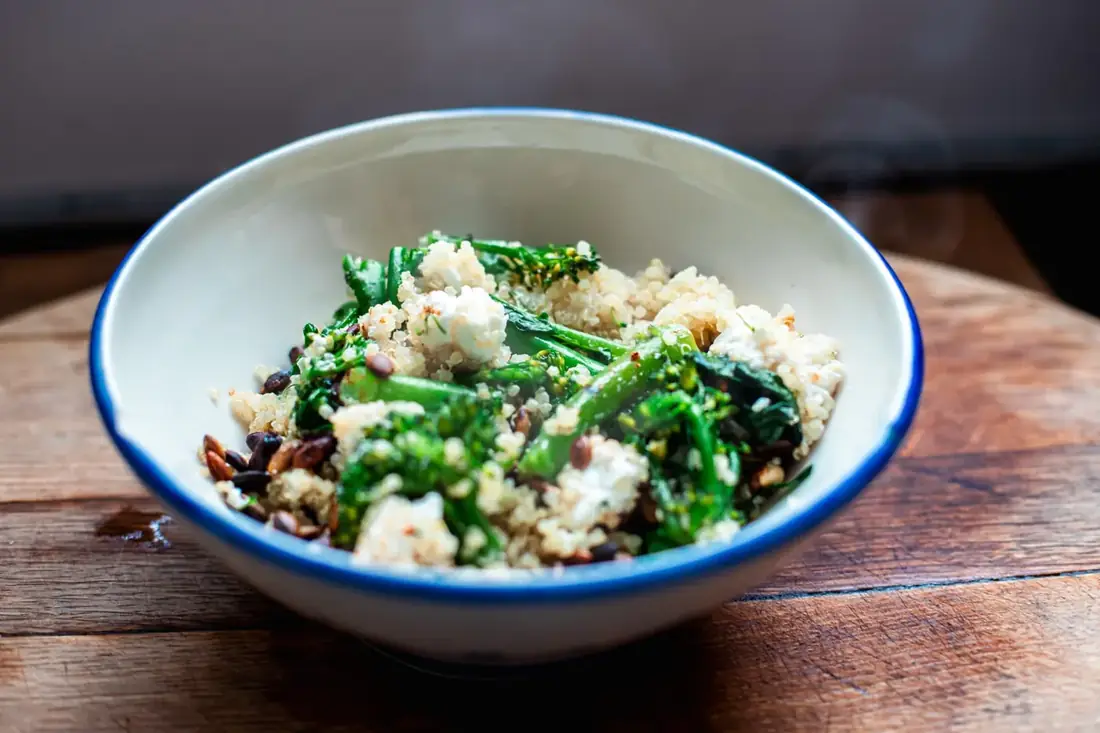 A nourishing quinoa and greens bowl